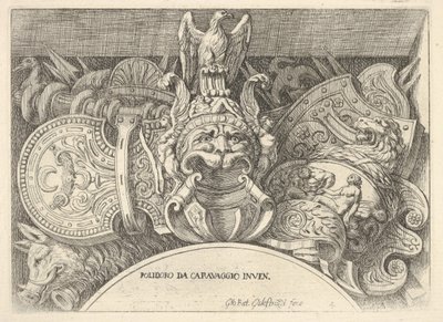 Trofei di armi romane dalle decorazioni sopra le finestre al secondo piano da Giovanni Battista Galestruzzi
