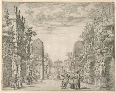 Scenografia per la Scena 3, "La Vita Humana overo," da "Il Trionfo della Pietà" da Giovanni Battista Galestruzzi