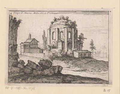 Rovine del Tempio di Minerva Medica in un paesaggio da Giovanni Battista Mercati