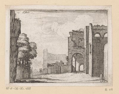 Rovine presso il Colosseo a Roma (vedute di Roma) da Giovanni Battista Mercati