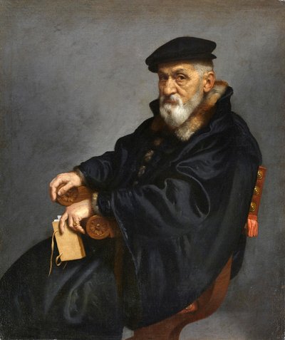 Italian: Ritratto di vecchio seduto Portrait of a seated Old Man da Giovanni Battista Moroni