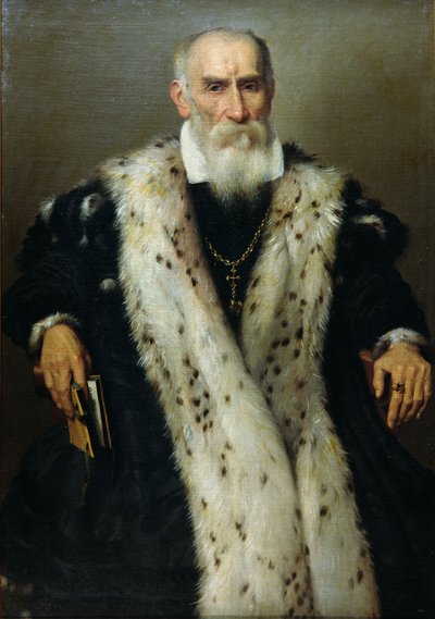 Ritratto di un uomo, forse Gian Gerolamo Albani (n.1509), Generale Collaterale della Repubblica Veneziana, in uniforme di un ufficiale delle truppe territoriali ausiliarie da Giovanni Battista Moroni