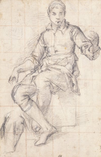 Un Ragazzo Seduto da Giovanni Battista Naldini