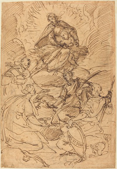 La Madonna e il Bambino in gloria adorati dai santi da Giovanni Battista Paggi