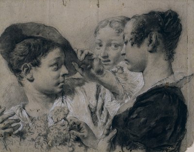 Una giovane donna che compra un garofano da un giovane uomo, c. 1740 da Giovanni Battista Piazzetta