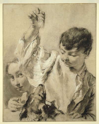 Giacomo dà da mangiare a un cane da Giovanni Battista Piazzetta