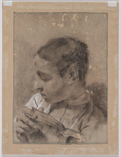Testa di un giovane di profilo con un libro da Giovanni Battista Piazzetta