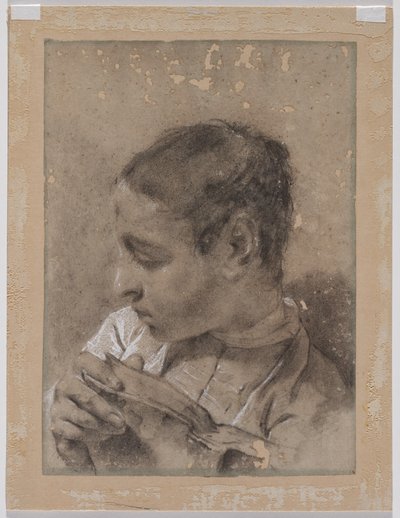 Testa di un giovane in profilo con un libro, c. 1730-40s da Giovanni Battista Piazzetta