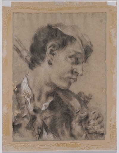 Testa di un giovane di profilo con un fucile sulla spalla, c. 1730-40 da Giovanni Battista Piazzetta