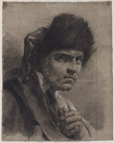 Uomo con cappello di pelliccia da Giovanni Battista Piazzetta