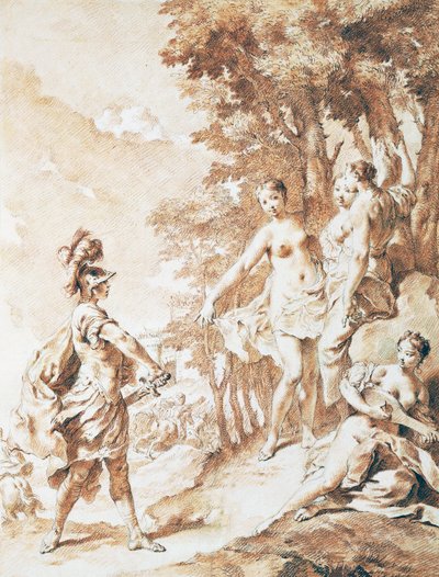 Tancredi sulla soglia della foresta incantata, scena da La Gerusalemme Liberata di Torquato Tasso, di Giovanni Battista Piazzetta (1682-1754) da Giovanni Battista Piazzetta