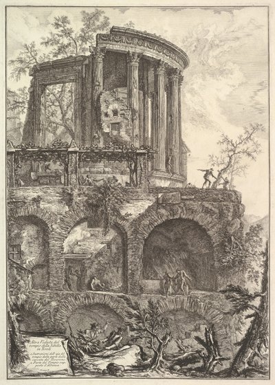 Altra vista del Tempio della Sibilla a Tivoli, XVIII secolo da Giovanni Battista Piranesi