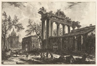 Altra veduta degli avanzi del Pronao del Tempio della Concordia, da Vedute di Roma da Giovanni Battista Piranesi