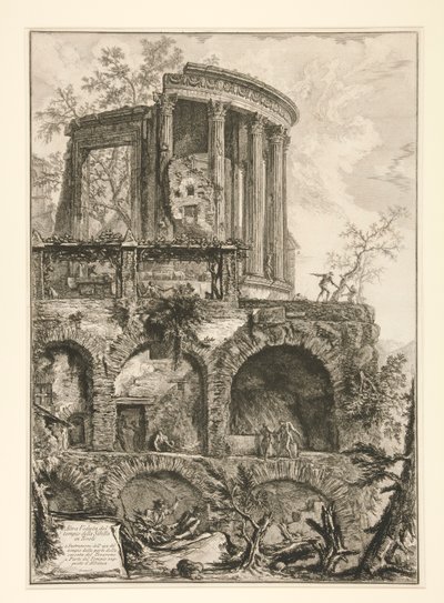 Altra veduta del tempio della Sibilla a Tivoli, da Vedute di Roma da Giovanni Battista Piranesi