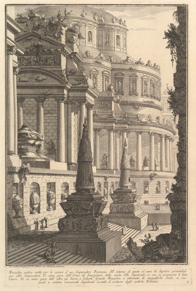Antico mausoleo eretto per le ceneri di un imperatore romano, ca. 1750 da Giovanni Battista Piranesi