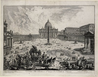 Veduta della Basilica e della piazza di San Pietro in Vaticano (da: Vedute di Roma) da Giovanni Battista Piranesi