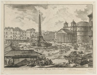 Vista di Piazza della Rotonda con il Pantheon e l