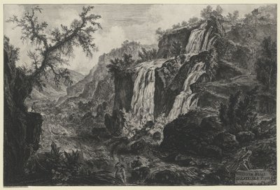 Veduta della cascata a Tivoli (da: Vedute di Roma) da Giovanni Battista Piranesi