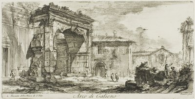 Arco di Galieno. I. Facciata della chiesa di S. Vito, tavola 29 da Alcune vedute di archi di trionfo e altri monumenti da Giovanni Battista Piranesi