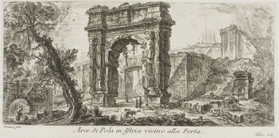 Arco di Pola in Istria vicino alla porta, tavola 24 da Alcune vedute di archi trionfali e altri monumenti da Giovanni Battista Piranesi