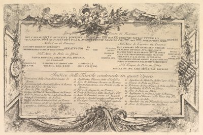 Iscrizione nei lati del Ponte di Rimino, ca. 1748 da Giovanni Battista Piranesi