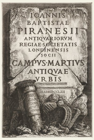 Frontespizio, con dedica a Robert Adam, in Il Campo Marzio dell