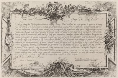 Dedica da Giovanni Battista Piranesi
