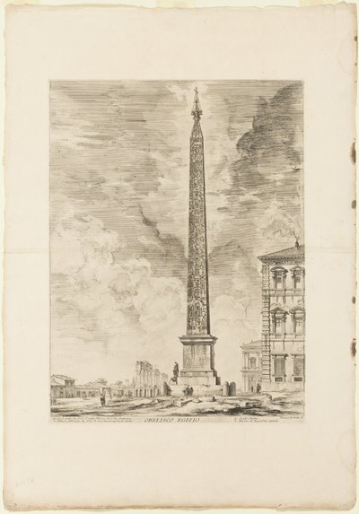 Obelisco egizio. Questo fu eretto da Papa Sisto V nella Piazza di San Giovanni in Laterano, da Vedute di Roma da Giovanni Battista Piranesi