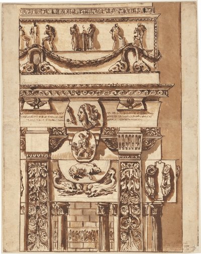 Fantasia di una facciata con ornamenti bizzarri da Giovanni Battista Piranesi