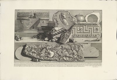 Frammenti dalla Tomba di Cecilia Metella a Roma da Giovanni Battista Piranesi