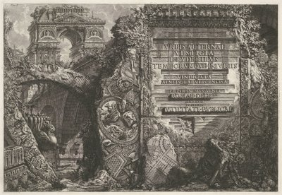 Frontespizio con rovine antiche e un arco di trionfo da Giovanni Battista Piranesi