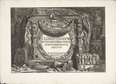 Frontespizio con un gruppo di frammenti ornamentali murali da Giovanni Battista Piranesi