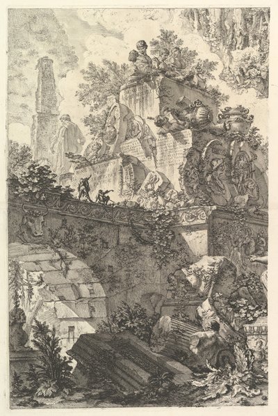 Frontespizio, con statua di Minerva da Giovanni Battista Piranesi