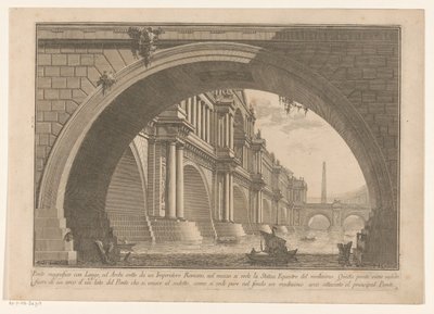 Veduta di un ponte con archi e logge da Giovanni Battista Piranesi