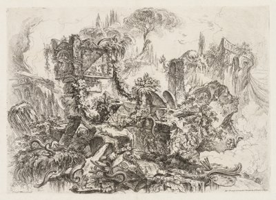 Groteschi: Rovine con serpenti, ca. 1745-50 da Giovanni Battista Piranesi
