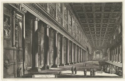 Interno della Santa Maria Maggiore a Roma (serie Vedute di Roma disegnate e incise da Giambattista Piranesi architetto veneziano) da Giovanni Battista Piranesi