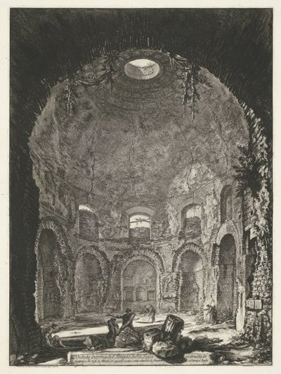 Interno del Tempio della Tosse a Tivoli (Vedute di Roma disegnate e incise da Giambattista Piranesi architetto veneziano) da Giovanni Battista Piranesi