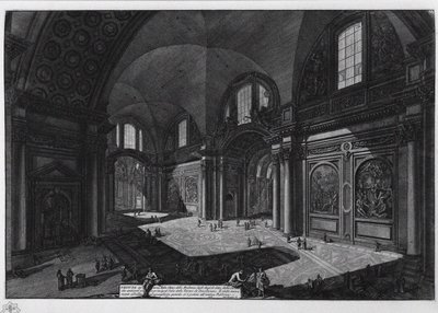 Interno della basilica di Santa Maria degli Angeli ex terme di Diocleziano, tra il 1765 e il 1775 da Giovanni Battista Piranesi