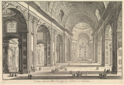 Veduta interna della Basilica di San Pietro in Vaticano, da Vedute di Roma da Giovanni Battista Piranesi