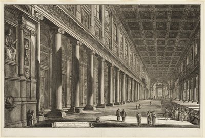 Vista interna della Basilica di S. Maria Maggiore, da Vedute di Roma da Giovanni Battista Piranesi