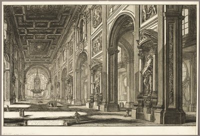 Vista interna della Basilica di San Giovanni in Laterano, da Vedute di Roma da Giovanni Battista Piranesi