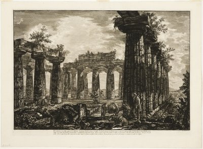 Veduta interna del cosiddetto Collegio degli Anfizioni, da Diverse vedute di Paestum da Giovanni Battista Piranesi