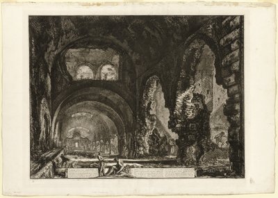Vista interna della villa di Mecenate, da Vedute di Roma da Giovanni Battista Piranesi
