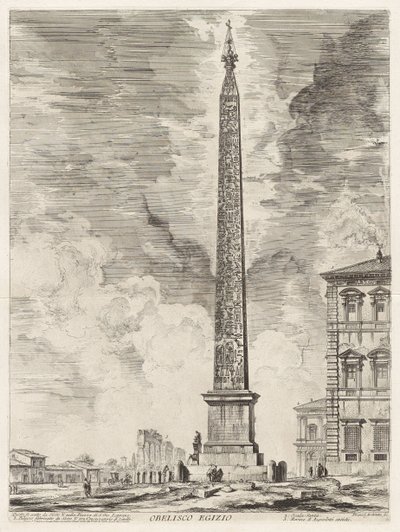 Obelisco egizio. Questo fu eretto da Sisto V nella Piazza di S. Gio. Laterano, da Vedute di Roma (Vedute di Roma) da Giovanni Battista Piranesi