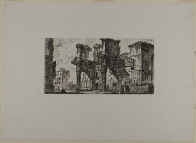 Parte del Foro di Nerva, quinta tavola da Alcune vedute di archi di trionfo e altri monumenti da Giovanni Battista Piranesi