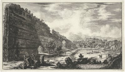 Pecile nella Villa Adriana a Tivoli (vedute di Roma disegnate e incise da Giambattista Piranesi) da Giovanni Battista Piranesi