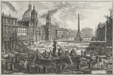 Piazza Navona a Roma (Veduta di Piazza Navona sopra le rovine del Circo Agonale) da Giovanni Battista Piranesi