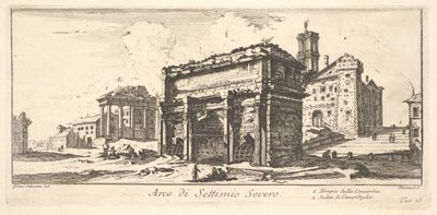 Tavola 13: Arco di Settimio Severo, Tempio della Concordia, Ascesa al Campidoglio da Giovanni Battista Piranesi