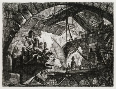 Prigionieri su una piattaforma sporgente da Giovanni Battista Piranesi