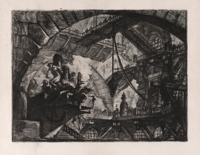 Prigionieri su una Piattaforma Sporgente, tavola 10 da Carceri da Giovanni Battista Piranesi